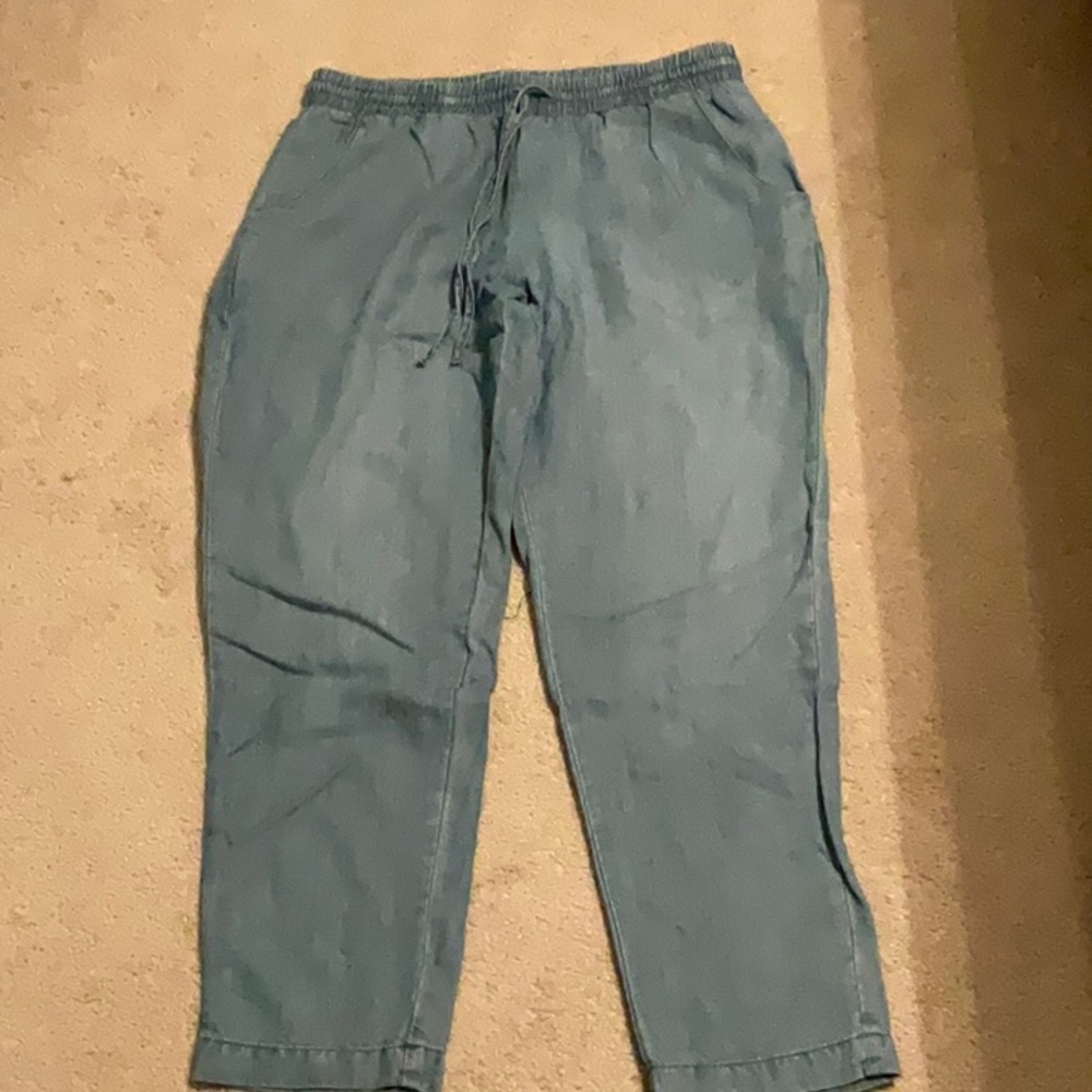 Chambray Ankle Pants